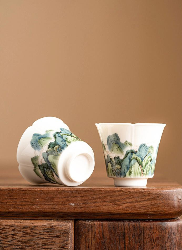 Landscape Kung Fu Ceramic Teacup - Image 6