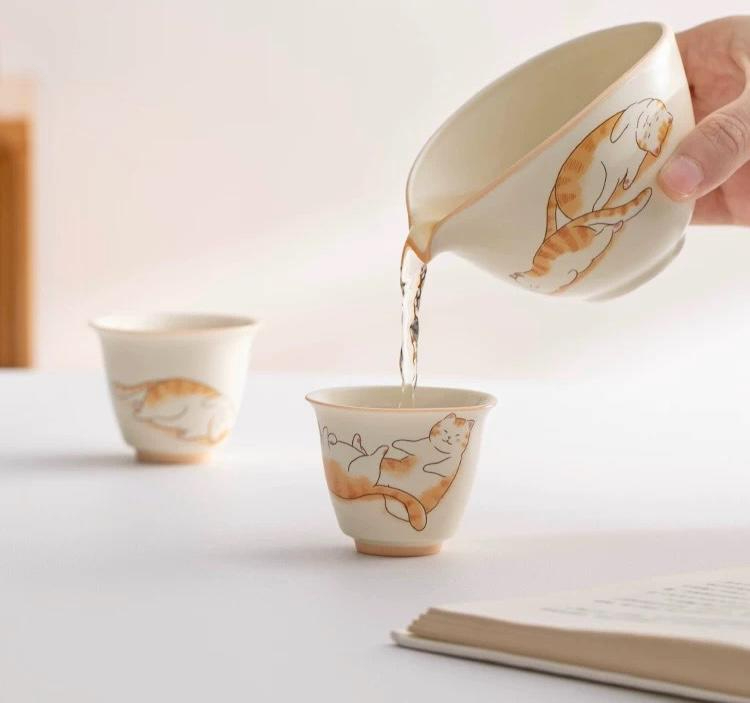 Hand-drawn style cute cat mini teacup - Image 5