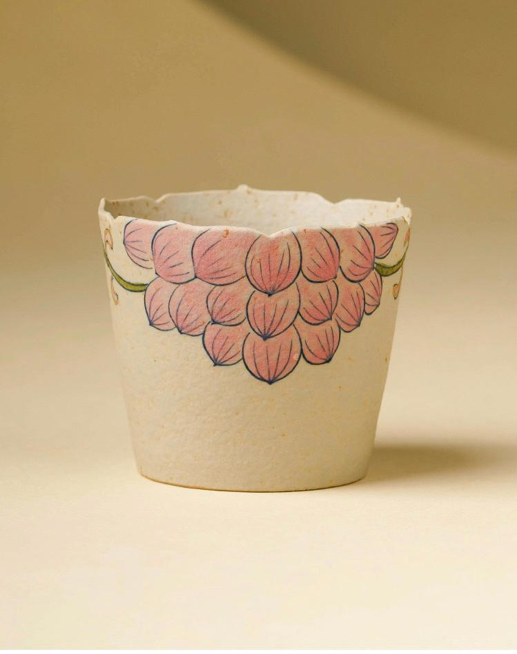 Blush Grape Blossom Ceramic Tea Cup - Image 5