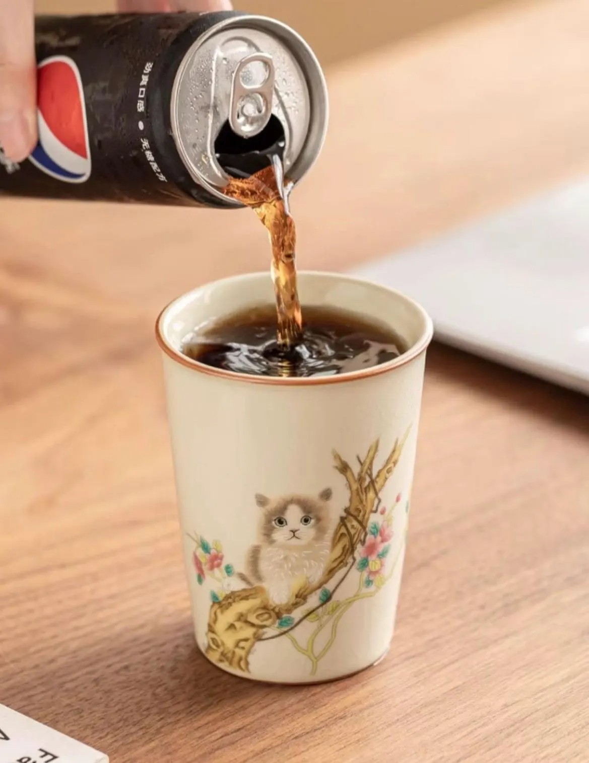 Kitten Blossom Tall Ceramic Cup - Image 5