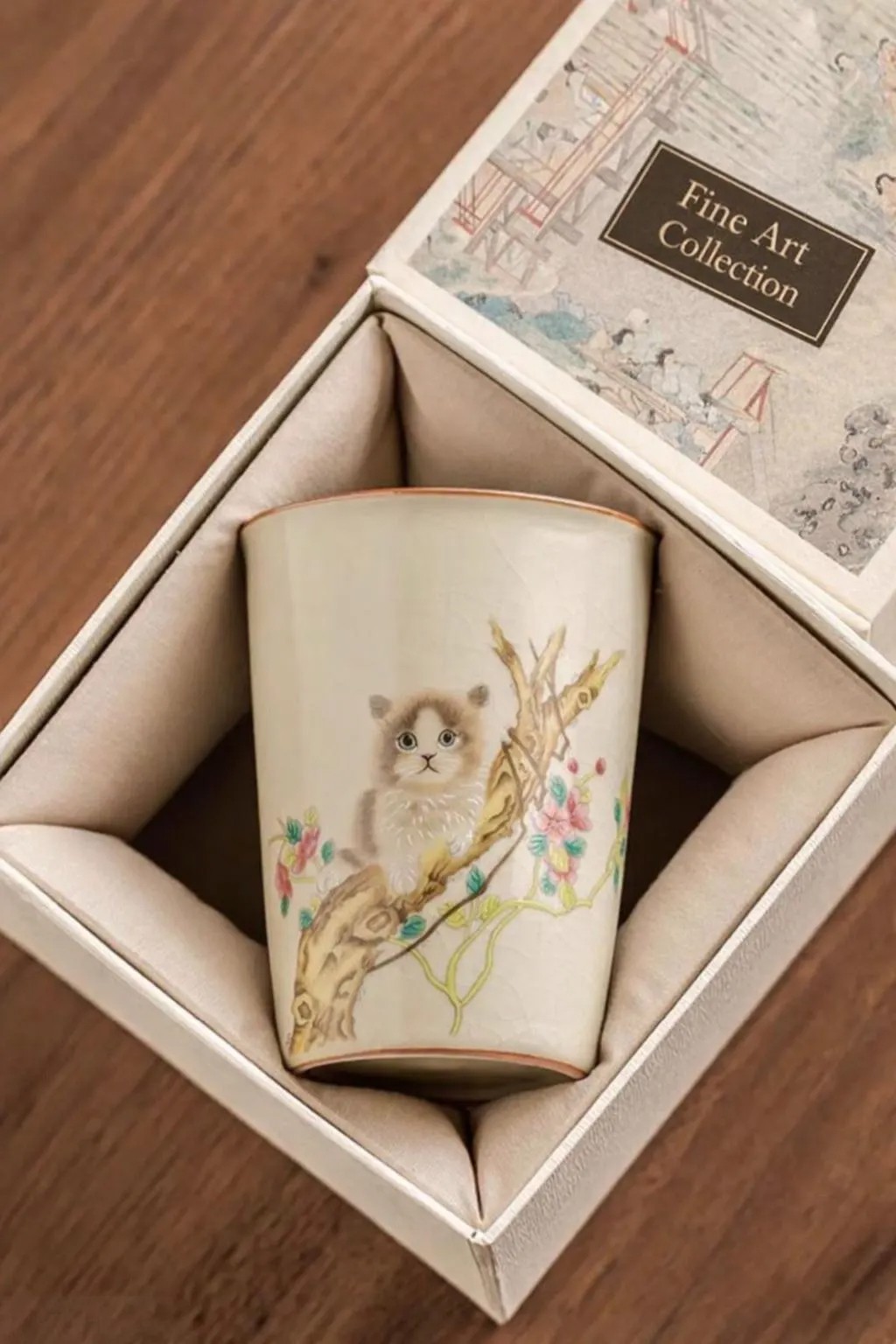 Kitten Blossom Tall Ceramic Cup - Image 2