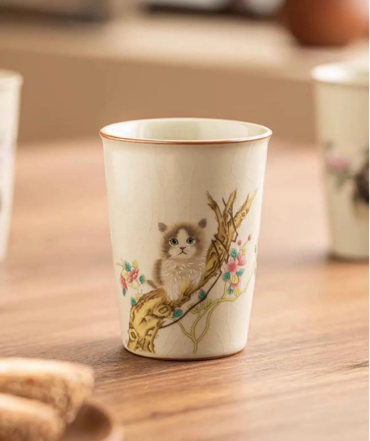 Kitten Blossom Tall Ceramic Cup - Image 4
