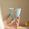 Sky Blue Blossom Ceramic Tea Cup