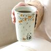 Dehua Persimmon Panda Ceramic Tea Cup