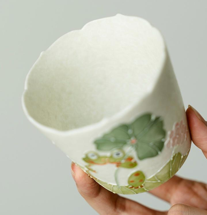 Lotus Frog Ceramic Teacup - Image 3