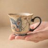 Butterfly Garden Double-Handle Tea Cup