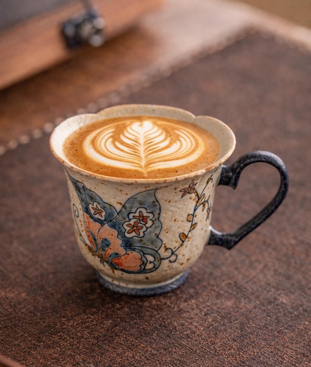 Butterfly Garden Double-Handle Tea Cup - Image 3