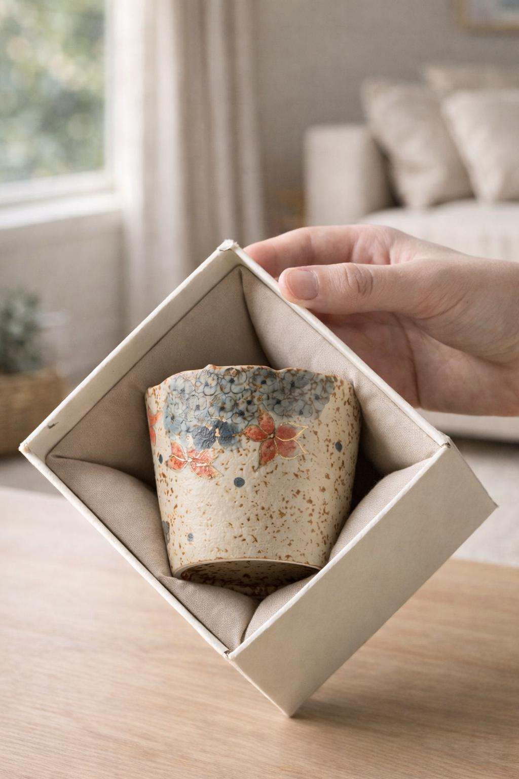 Maple Blossom Speckled Ceramic Coffee Cup - Image 3