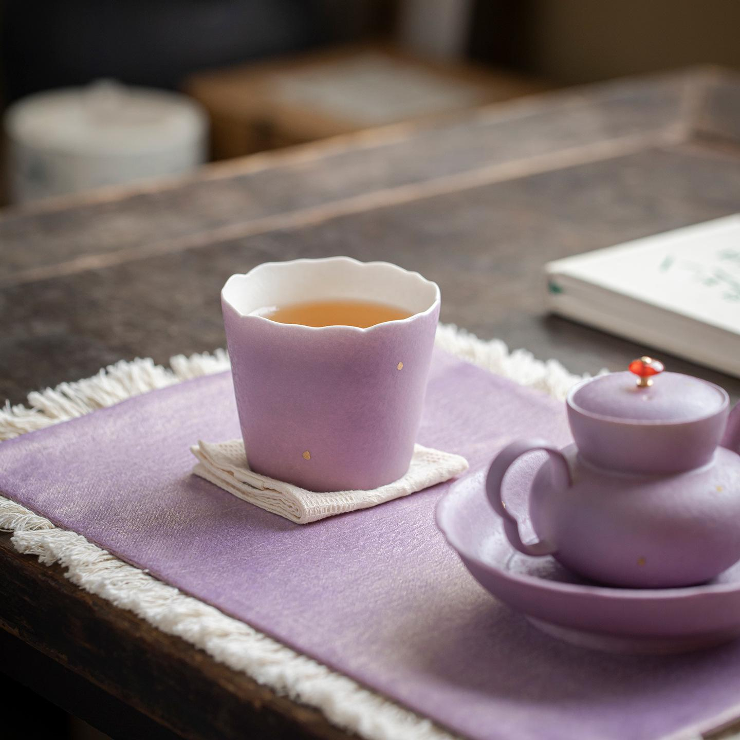 Lavender Petal Rim Tea Cup - Image 5