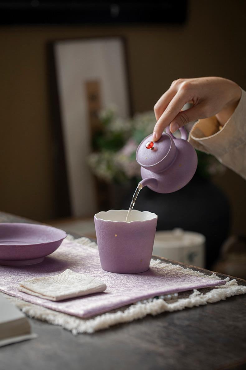 Lavender Petal Rim Tea Cup - Image 2