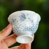 Blue Butterfly Pedestal Tea Cup