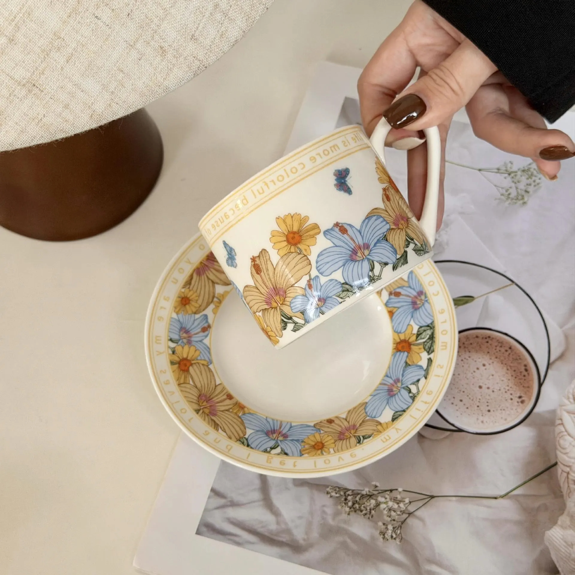 Vintage Floral Teacup and Saucer Set - Image 2