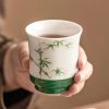 Emerald Bamboo Ceramic Tea Cup