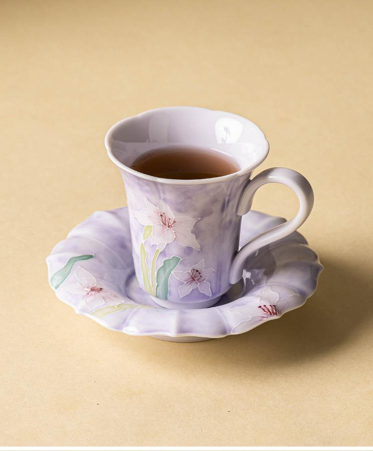 Lavender Iris Ceramic Coffee Mug - Image 3