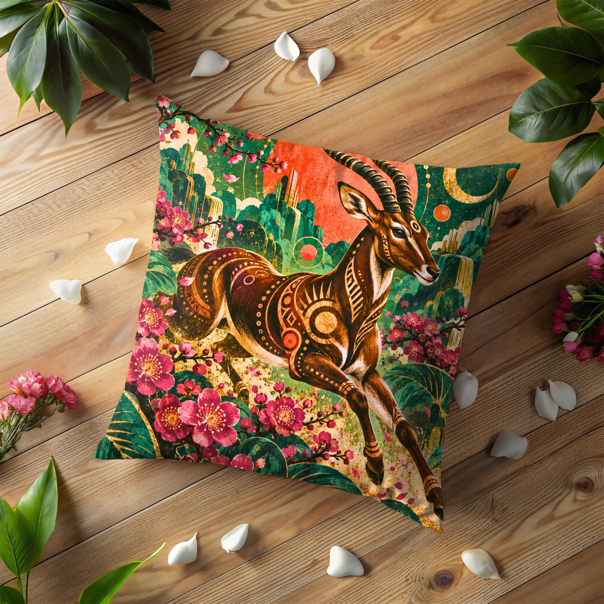 Celestial Desert Antelope Pillow Cover