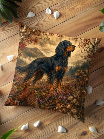 Gordon Setter Hunting Dog Pillow Cover