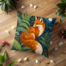 Moonlit Woodland Fox Decorative Pillow Cover