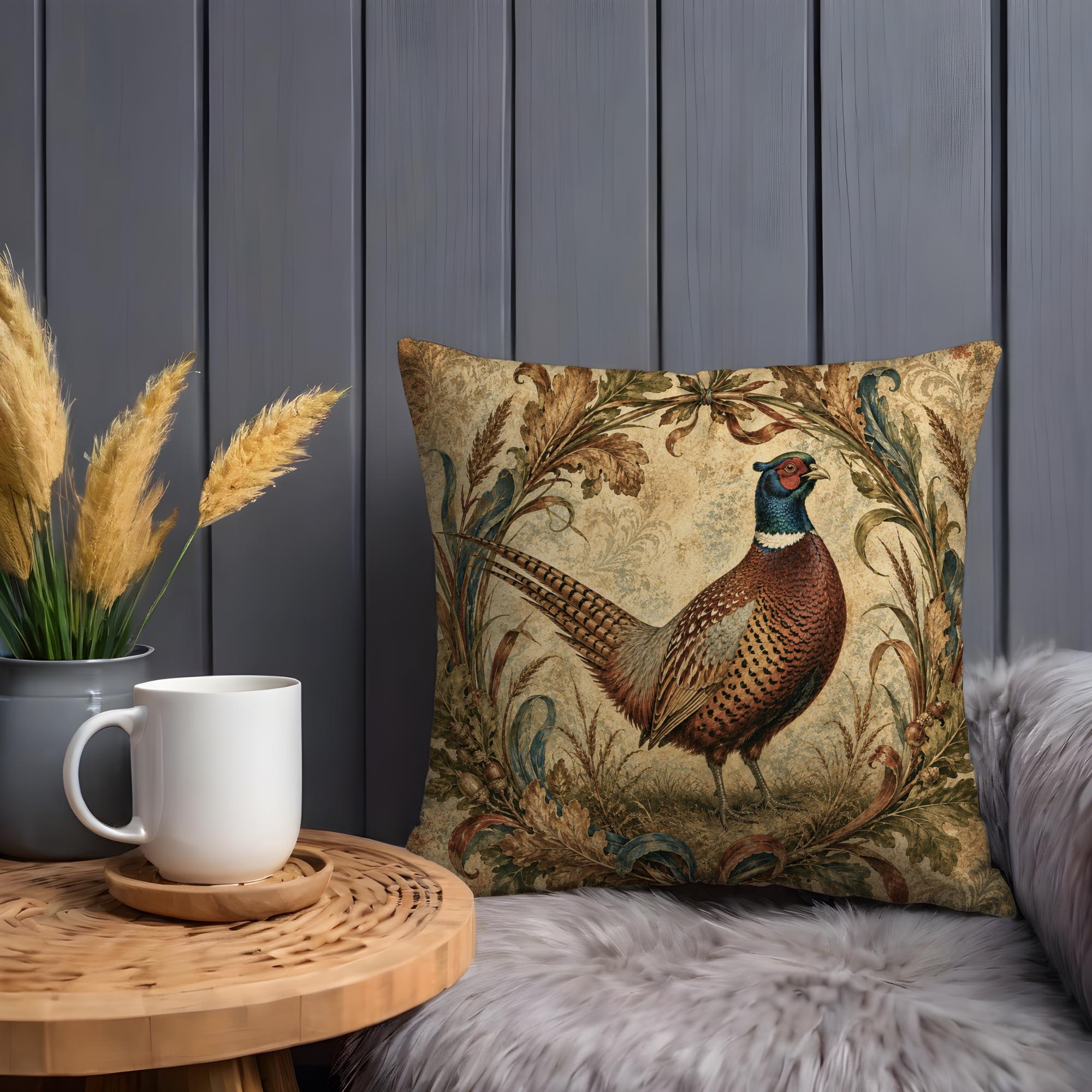 Regal Ring-Necked Pheasant Pillow Cover - Image 2