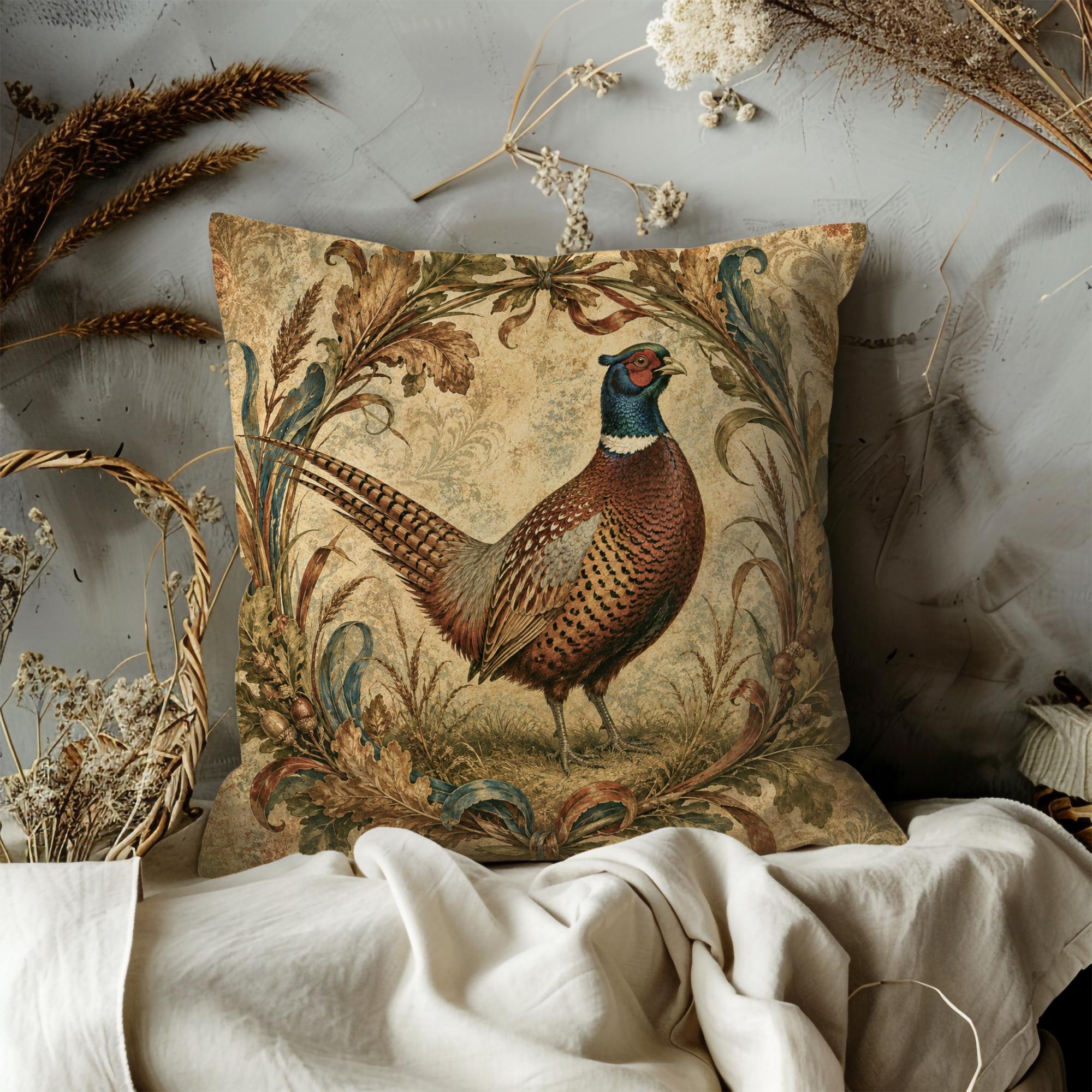 Regal Ring-Necked Pheasant Pillow Cover - Image 3