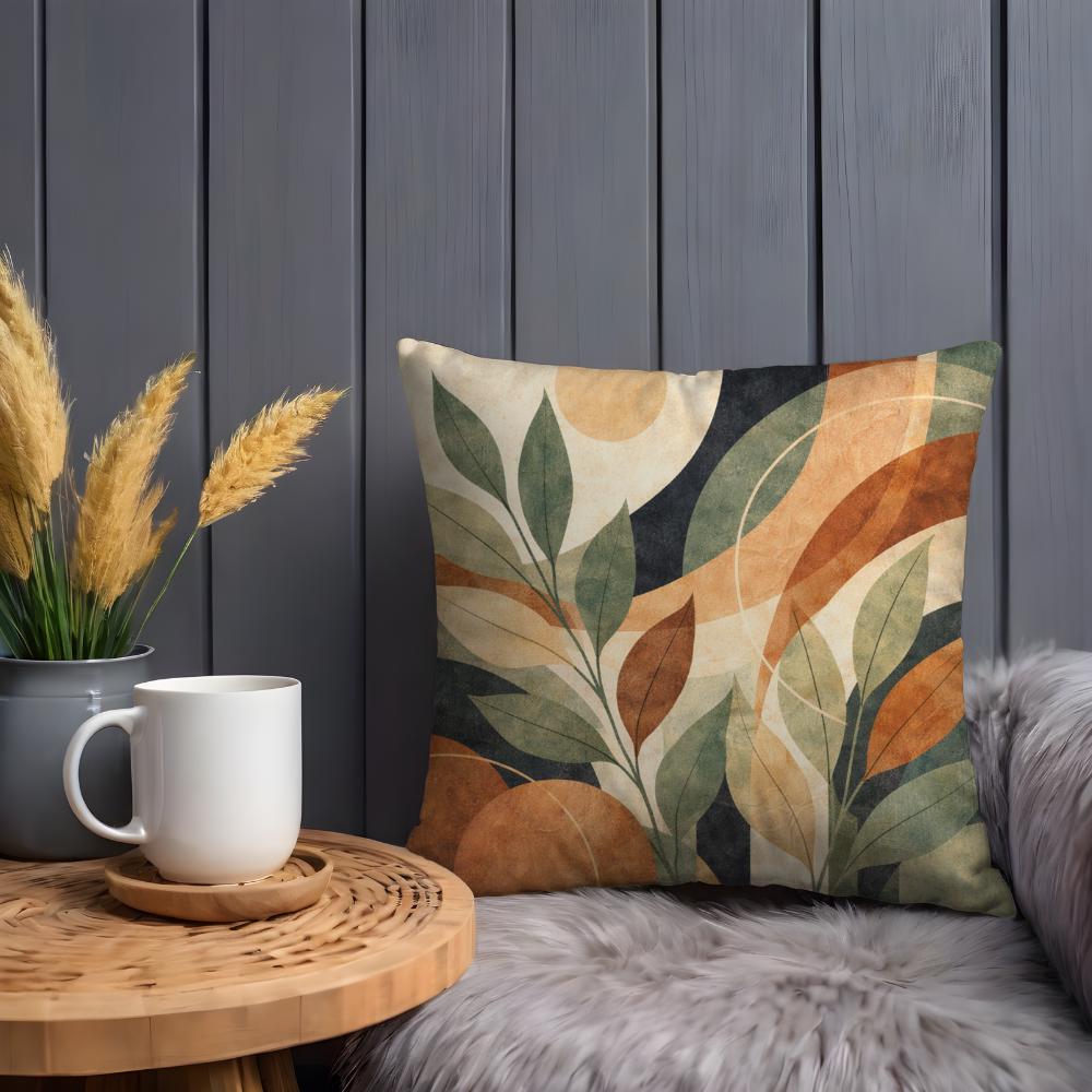 Mid-Century Abstract Botanical Pillow Cover - Image 2